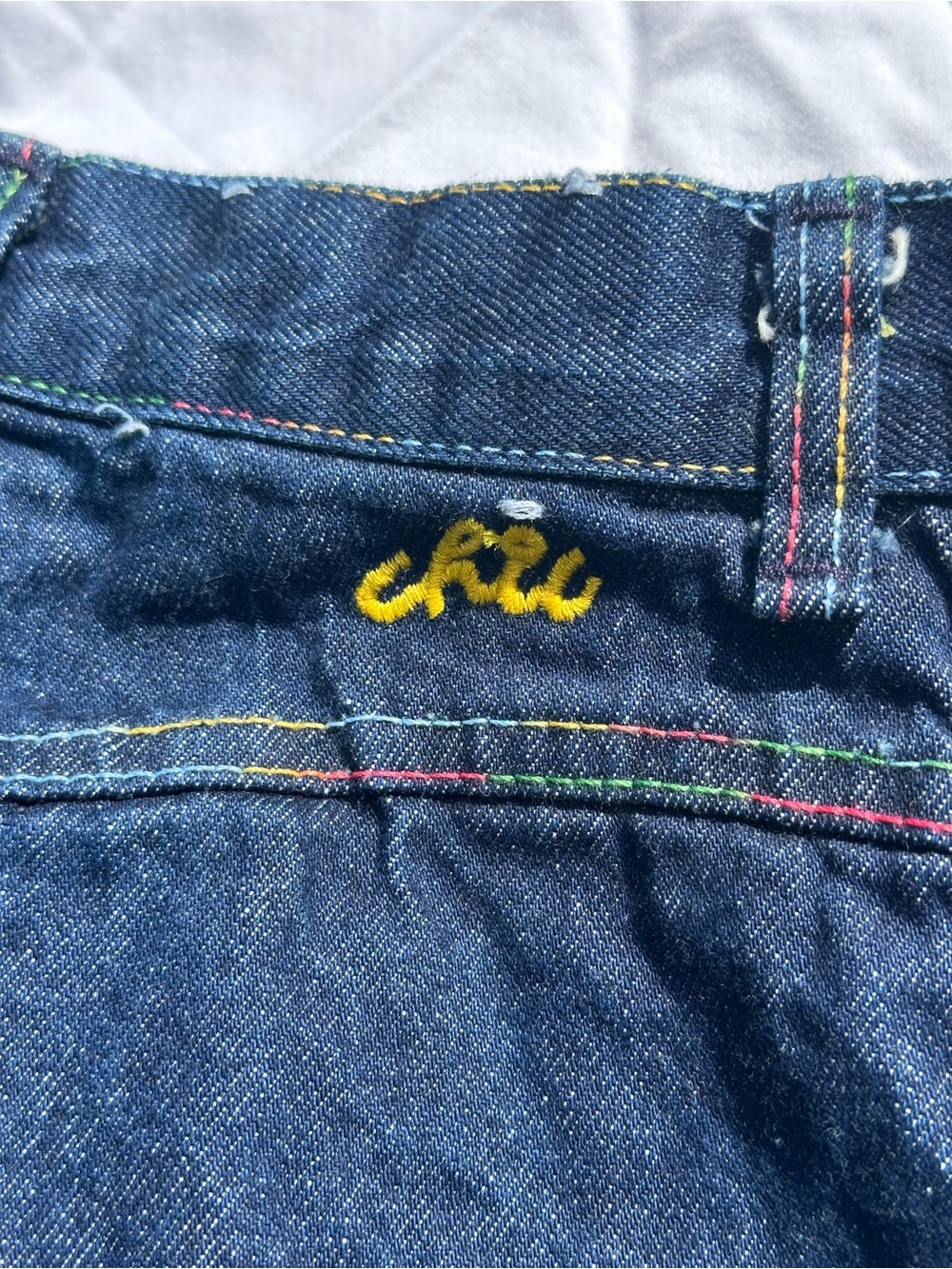 Pocketless Rainbow Stitch Chic by h.i.s Split Hem Ankle Tapered Vintage XS